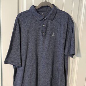 Rhoback Polo Shirt Mens XXL Black Herringbone Performance Golf Athletic Stretch